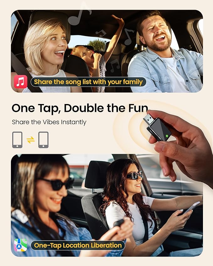 Mini Wireless CarPlay Adapter for iPhone & Android Auto (2026 Upgrade), No Delay, One Click Multi Device Switch, Fast Stable Connection, Plug & Play, Converts Wired to Wireless for 2016+ Cars