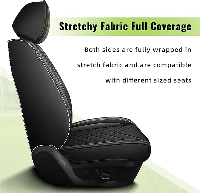 AOMSAZTO Car Seat Covers Fit for Subaru Forester 2007-2024 2025 2026 Premium Front Seat Covers Waterproof Leather Automotive Seat Covers Compatible with Airbag (2 Seats,Grey)