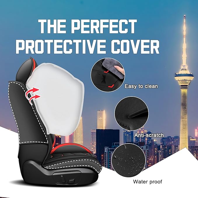 CTDS Car Seat Covers for Honda HR-V 2016-2026, Stylish Sport Seat Cover, Premium Nappa Leather Car Seat Cover. Automobile Seat Covers Sets.(Standard 5 Seats/Black Red)
