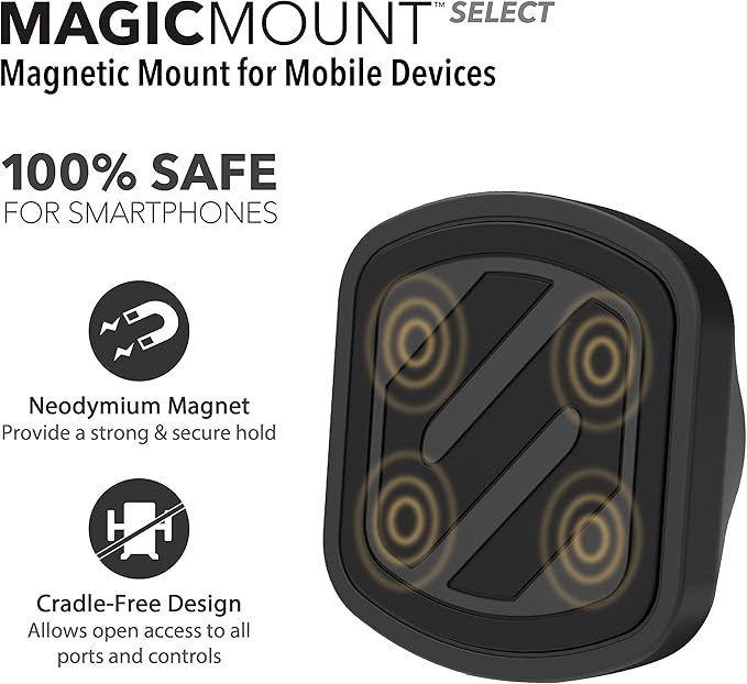 Scosche MMD-2PKXCES0 MagicMount Select Magnetic Car Phone Holder - Strong Magnet Mount for iPhone and Android - 2 Pack Magnetic Cell Phone Mounts for Car Dash - Universal 360° Mobile Cellphone Holder