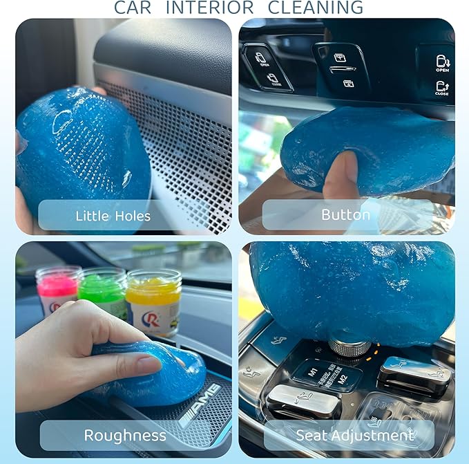 12-Pack Car Cleaning Gels Car Interior Cleaner Putty Slime Auto Detailing Tools Universal Dust Removal Cleaning Kit for Car Accessories Vents 3C Office Four Scented