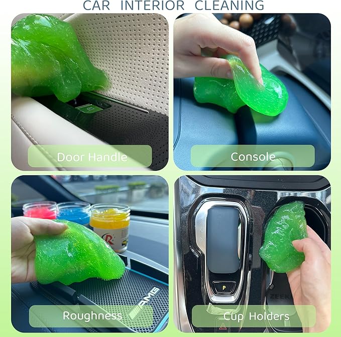 Car Cleaning Gel Putty Car Interior Cleaner Slime Auto Detailing Tools Universal Dust Removal Cleaning Kit for Car Accessories Vents 3C Office Scented 1Pack Jasmine