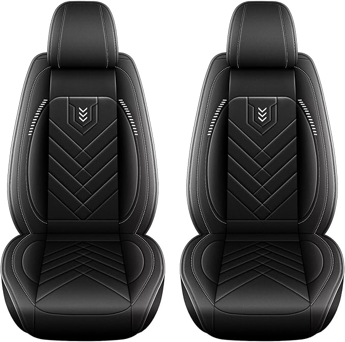AOMSAZTO Car Seat Covers Fit for Subaru Legacy 1995-2024 2025 2026 Premium Front Seat Covers Waterproof Leather Automotive Seat Covers Compatible with Airbag (2 Seats,Black)