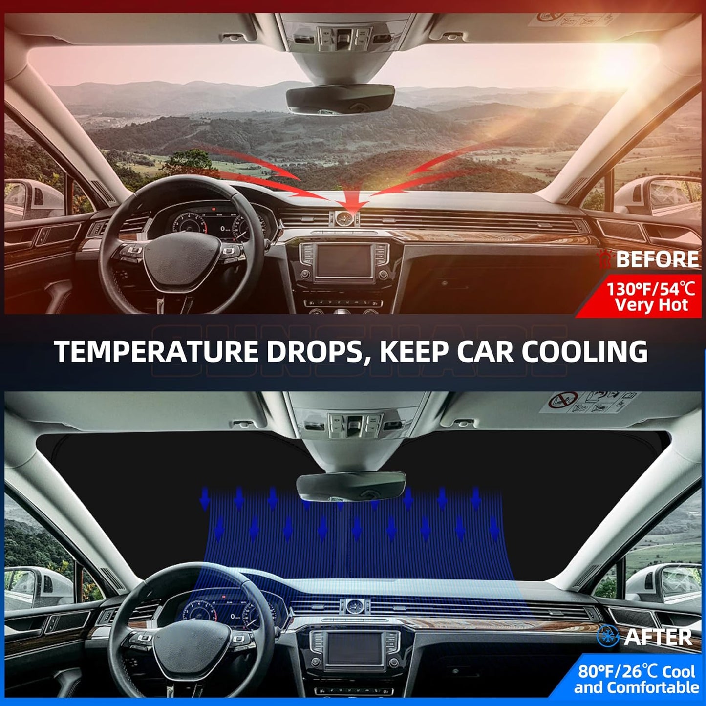 Windshield Sun Shade for Ch-evro-let Silverado EV 2024-2025 2026 Foldable Sunshade Custom Fit Front Window Car Interior Accessories Protector Blocks UV Rays