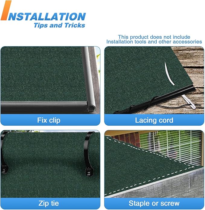 TANG Sun Shade Fabric Roll 8'x80' Shade Cloth for Garden Dark Green HDPE Mesh Shading Pergola Cover Replacement Canopy, 95% Blockage Sunshades for Outdoor Patio Backyard Plant