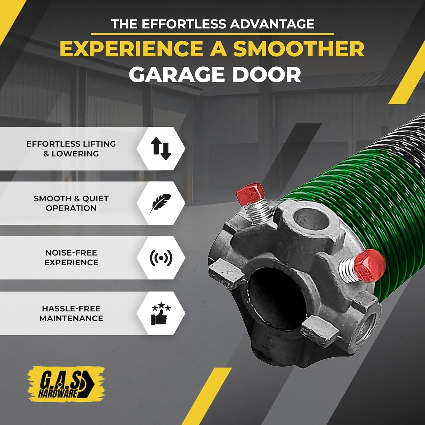 Garage Door Torsion Spring 243x2x32 Torsion Spring for Right Side of Garage Door with 1" Steel Bearing, Gloves, and Winding Bars Precision E-Coating 5-Year Warranty Minimum 30,000 Cycles (Black Cone)