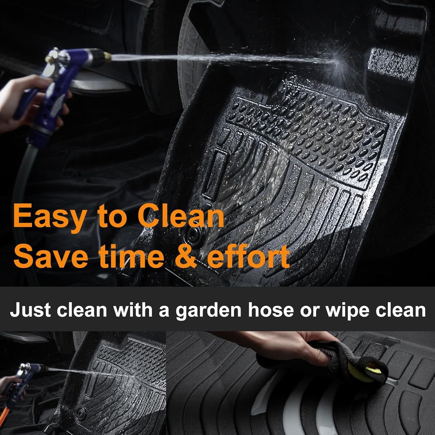 Binmotor-All Weather Car Floor Mats & Cargo Liner for Volvo XC60 2010-2017, TPE Rubber Liners Cargo Trunk Mat for Volvo XC60 Accessories