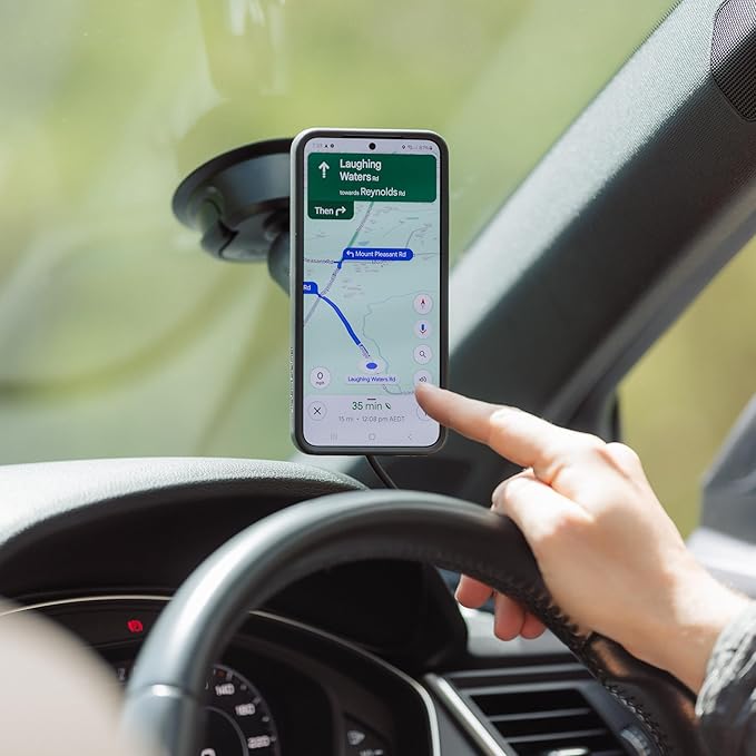 Quad Lock Heavy Duty Suction Car Phone Mount with MAG Phone Case and MAG Wireless Charging Head for iPhone 15 Plus