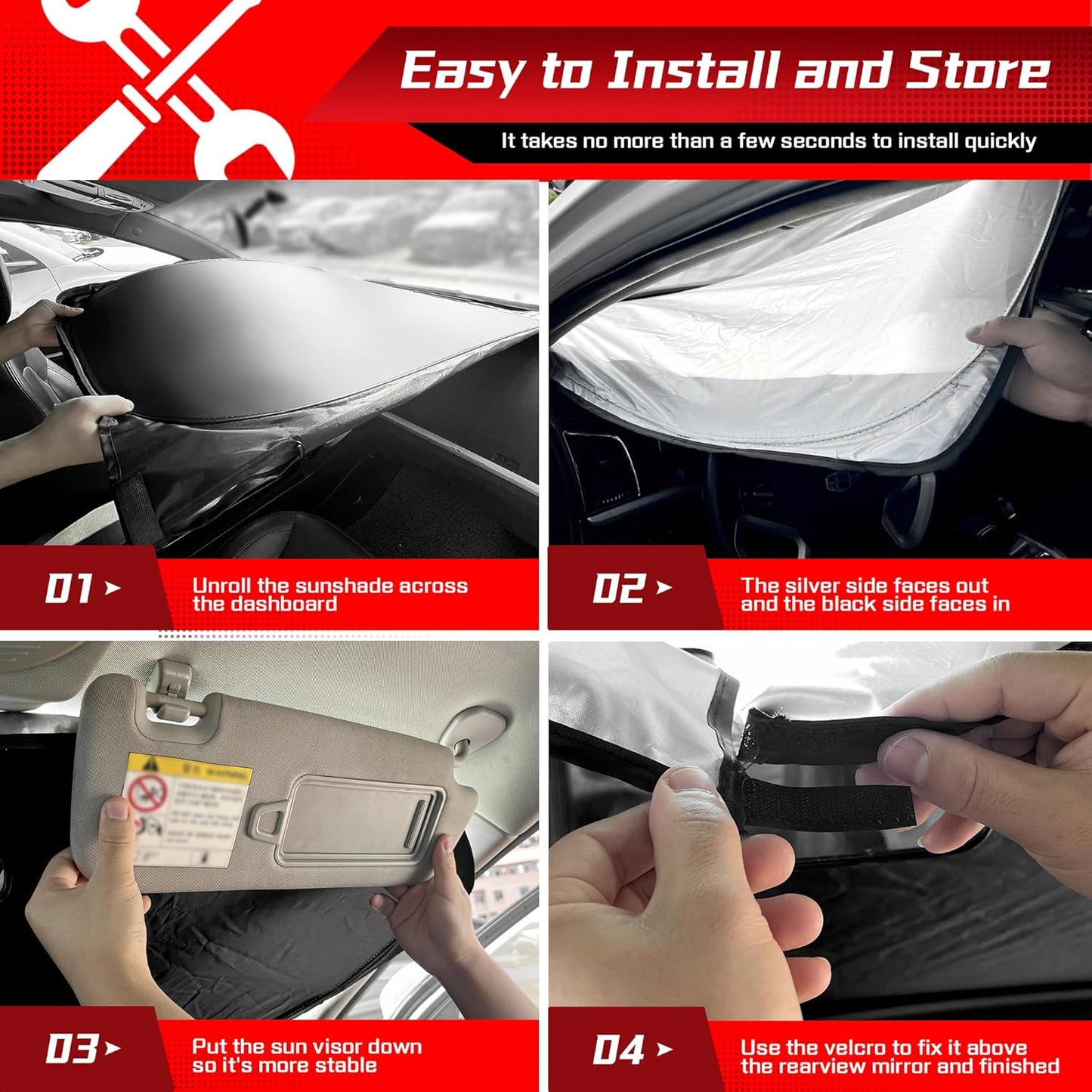 ARISMOTOR Windshield Sun Shade for Toyota Camry LE XLE Hybrid SE XSE Sedan 2018-2024, Custom Fit Foldable Front Window Sunshade Sun Visor Protector, Block UV Rays Keep Your Car Cooler