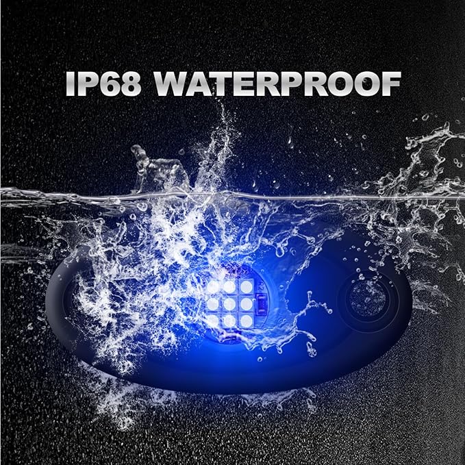 12 Pods Blue LED Rock Lights Neon Underglow Light for Car Truck ATV SUV Under Body Glow Light Trail Fender Lighting