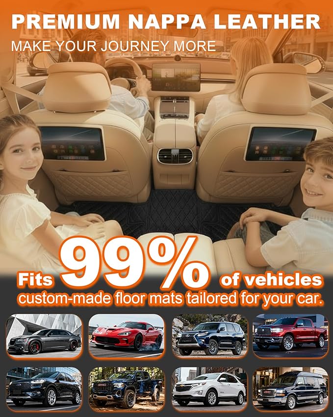 All-Weather car Floor MATS-Suitable for 99% of car Models,Leather car mat, offering Personalized Embroidery and Multiple Color Options,Provide Protection for car Rug (Black Green)