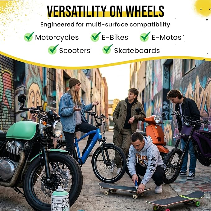 Spray.Bike Spray Paint | Designed Mainly for Bicycles | Multi-Use Acrylic Spray Paint for Metal, Plastic | High Coverage Bike Paint, 400ml, Primos Hill
