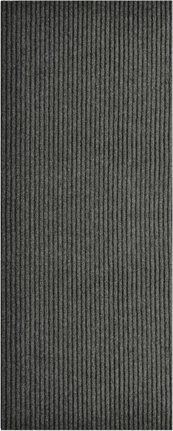 iCustomRug Spartan Weather Warrior Duty Indoor/Outdoor Utility Ribbed in 3ft,4ft,6ft Widths 70 Custom Sizes with Natural Non-Slip Rubber Backing 4'X72' in Charcoal