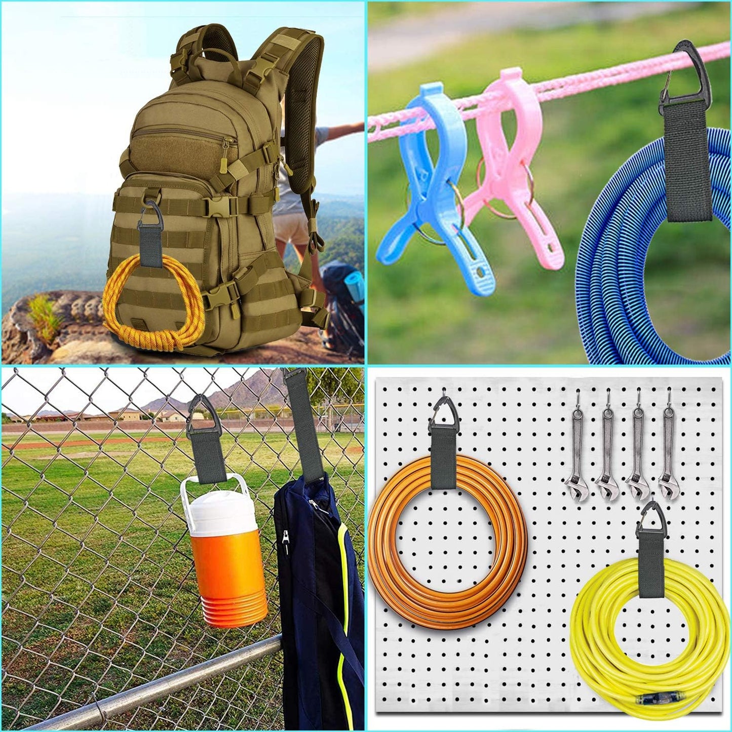 Extension Cord Holder Organizer(4 Pack XL), Hose Hanger for Garage Organization and Storage, 16-Inch Heavy Duty Storage Straps, Garage Gadgets for Men