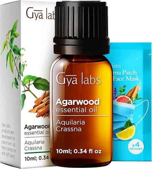 100% Pure Agarwood Essential Oil - 0.34 Fl Oz - Agarwood Oil for Hair, Skin, Diffuser, Aromatherapy & DIY Candle Making Scent