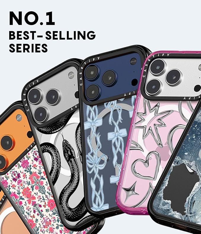 CASETiFY Impact iPhone Air Case [Slim/Compatible with Magsafe / 8.2 ft. 4X Military Grade Drop Protection] - Persian Floral - Orange - Clear Black