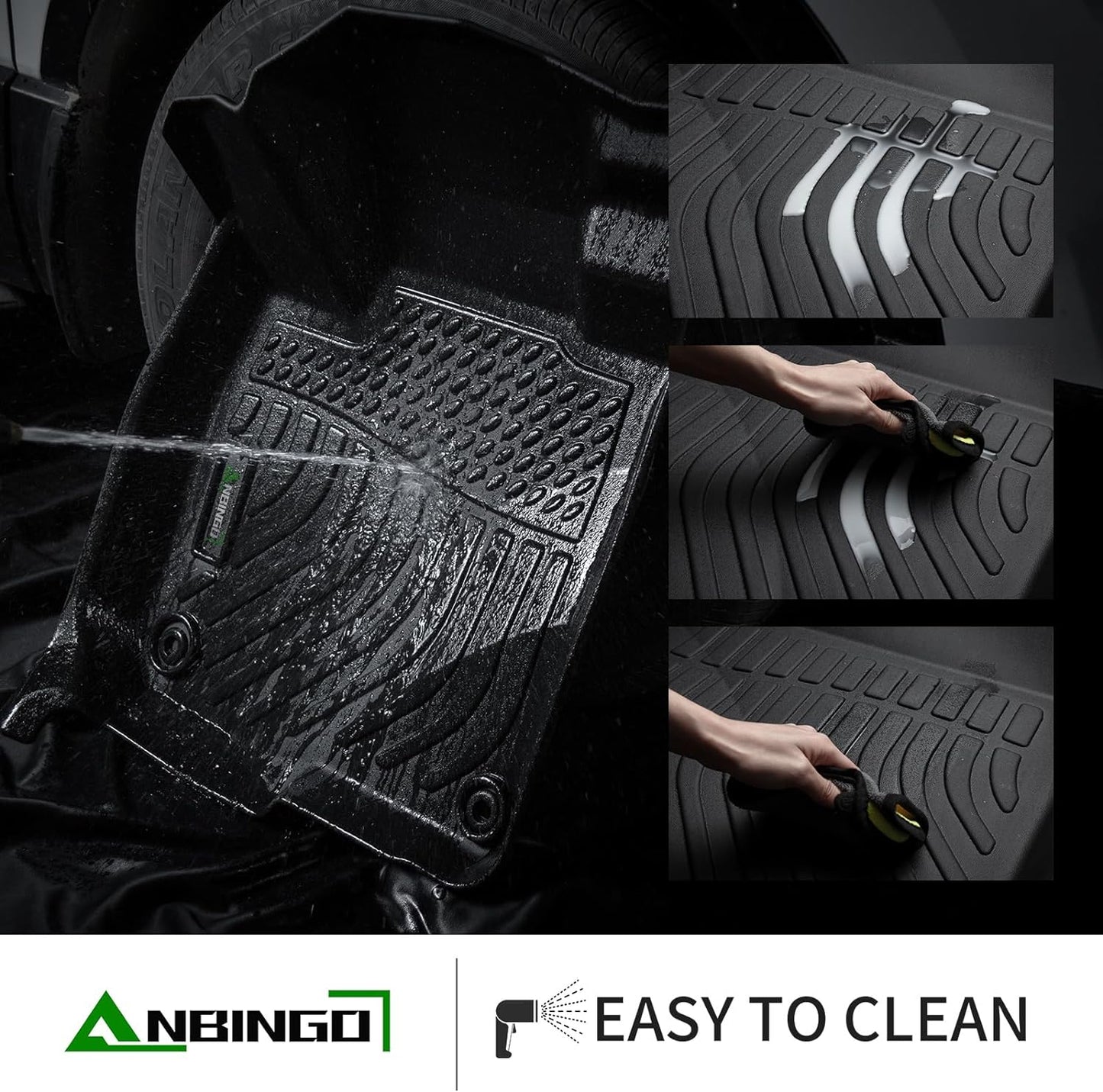 ANBINGO®-Floor Mat for Genesis GV80 2021-2026 5 Seats,TPE All Weather Protection GV80 Car Floor Liners Front & Rear Row Waterproof GV80 Accessories