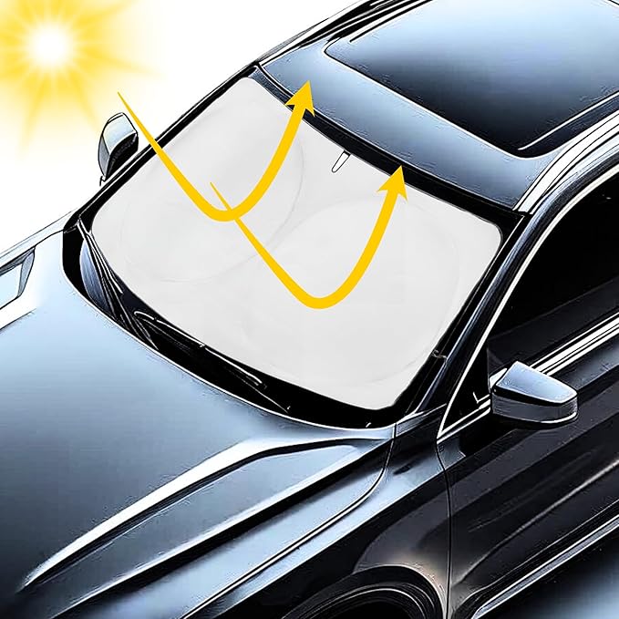 Windshield Sun Shade -Certified 99.87% UVB & 99.02% UVA Car Sun Shade. Award Winning Sunshade - Patented Technology | Compatible for Mini Cooper F55 (2014-2024) | Car Shades by Kinder Fluff