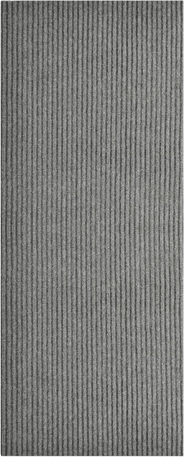 iCustomRug Spartan Weather Warrior Duty Indoor/Outdoor Utility Ribbed in 3ft,4ft,6ft Widths 70 Custom Sizes with Natural Non-Slip Rubber Backing 4'X34' in Grey