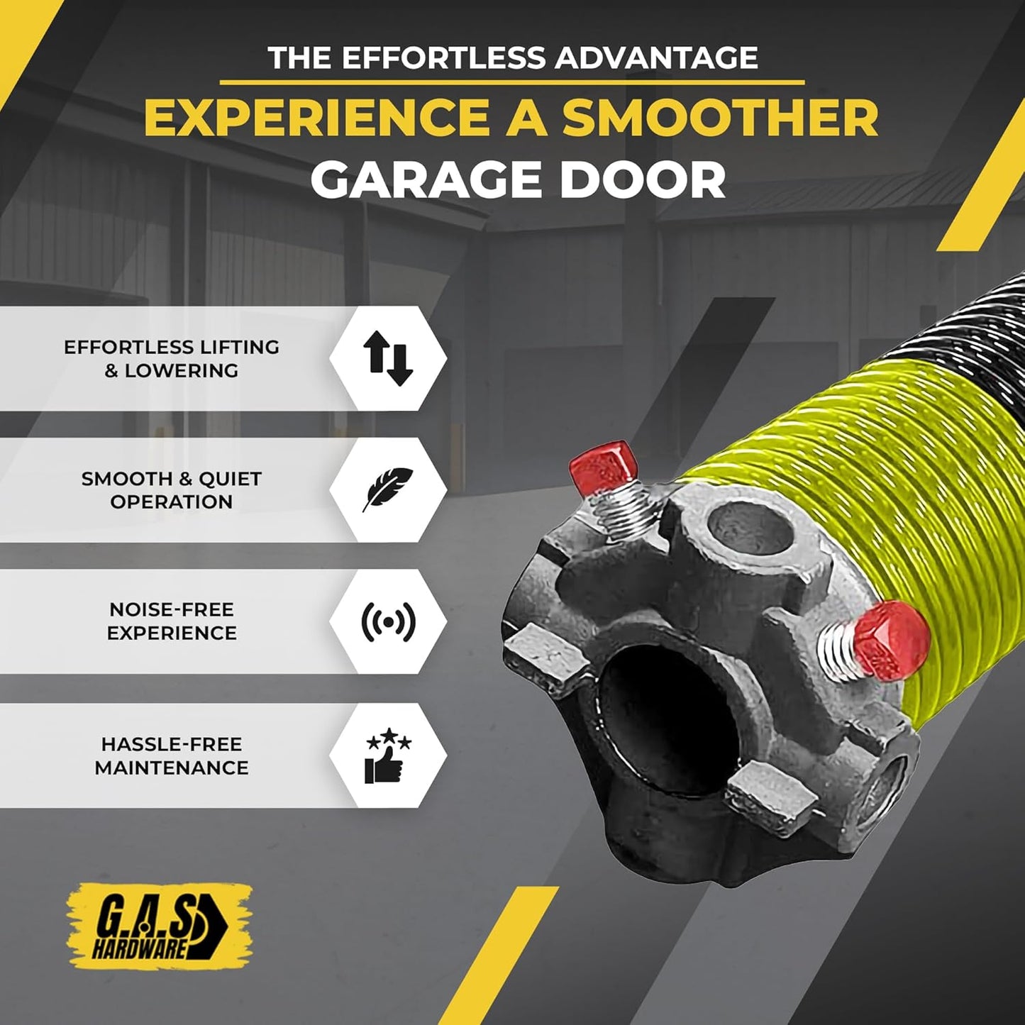Garage Door Torsion Springs 207x2x22 Includes 1” Steel Bearing, Gloves, and Winding Bars for Left and Right Side of Garage Door Precision E-Coating 5-Year Warranty Minimum 30,000 Cycles (Pair)