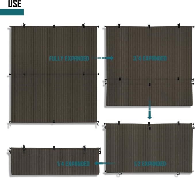 Bynbbur 5'W x 11'H Outdoor Patio Shades Foldable Roller Blinds, 220 GSM Sun Shade Roll Up Porch Screens Exterior Shade Cloth for Deck Pergola Backyard, Brown