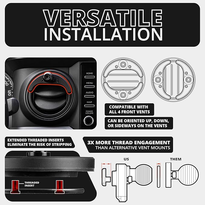 Tackform Link Vent Phone Mount Compatible with 2016-2023 Toyota Tacoma and 2014-2021 Toyota Tundra | Aluminum | Zero Slip | Universal Magnetic Phone Holder | 2" Arm | Pink | (NOT MAGSAFE Compatible)