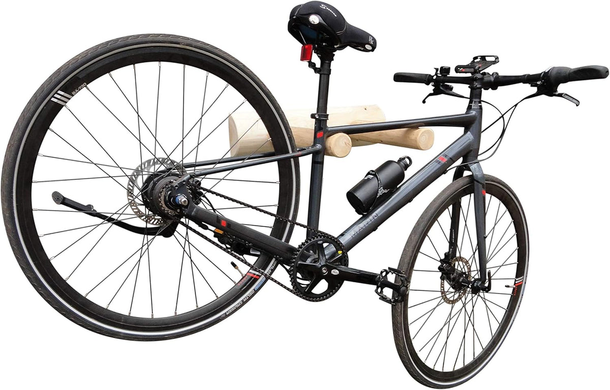 1-Place Wall-Mounted Bike Log Rack, Road Bike Wall Mount Hook, Bicycle Hangers for Garage Wall Racks, Bicycle Hooks for Hanging, Indoor Storage Garage Hooks for Bikes - Canyon Brown