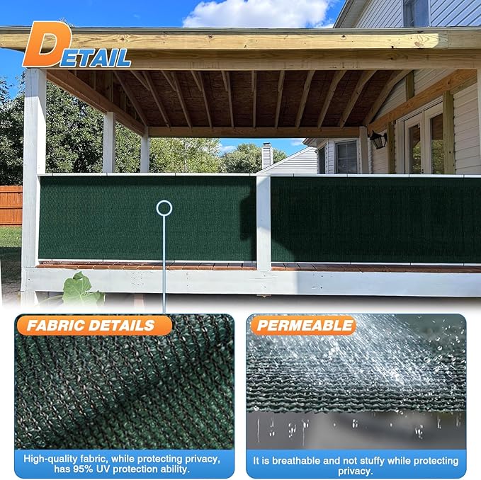 TANG Sun Shade Fabric Roll 8'x9' Shade Cloth for Garden Dark Green HDPE Mesh Shading Pergola Cover Replacement Canopy, 95% Blockage Sunshades for Outdoor Patio Backyard Plant