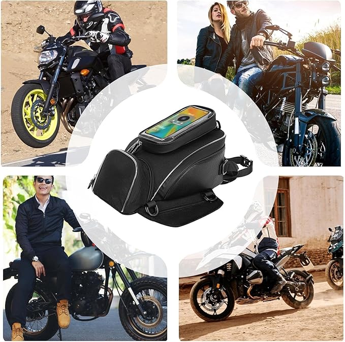 Motorcycle Tank Bag for Honda Rebel CMX300 CMX500 CMX 300 500, Strong Magnetic Waterproof Oxford Black Motorbike Quick Release Pannier Bag