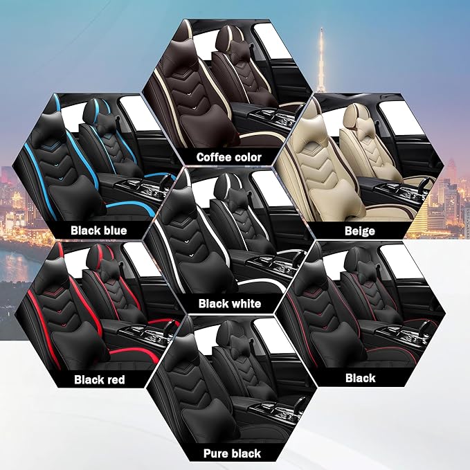 CTDS Car Seat Covers for Honda HR-V 2016-2026, Stylish Sport Seat Cover, Premium Nappa Leather Car Seat Cover. Automobile Seat Covers Sets.(Luxury 5 Seats/Black Red)