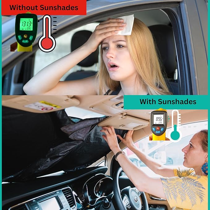 Windshield Sun Shade -Certified 99.87% UVB & 99.02% UVA Car Sun Shade. Award Winning Sunshade - Patented Technology | Compatible for Acura RDX (2019-2026) | Car Shades by Kinder Fluff