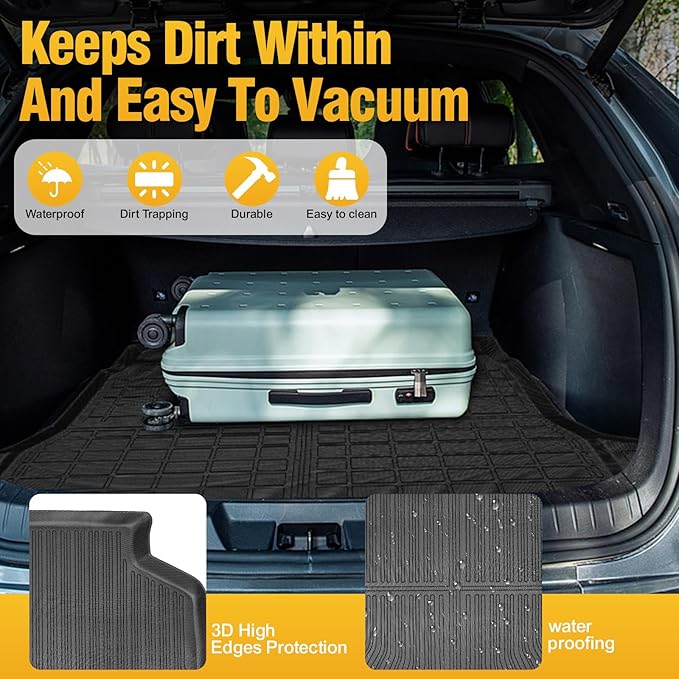 Trunk Liner Cargo Liners for Ford Escape 2020-2025 Rear Trunk Floor Mats 3D Boot Tray All-Weather TPE Black