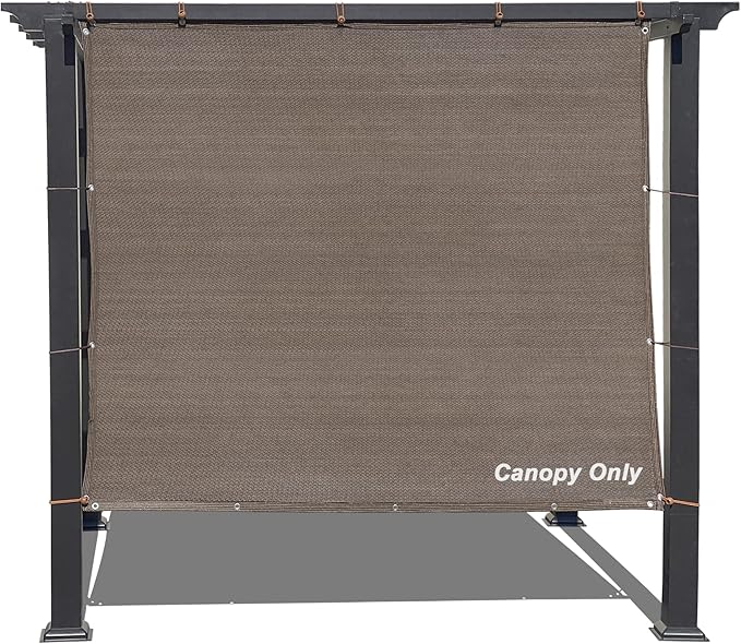 Alion Home Sun Shade Privacy Panel with Grommets and Hems on 4 Sides for Patio, Awning, Window, Pergola or Gazebo - Mocha Brown (12' x 12')