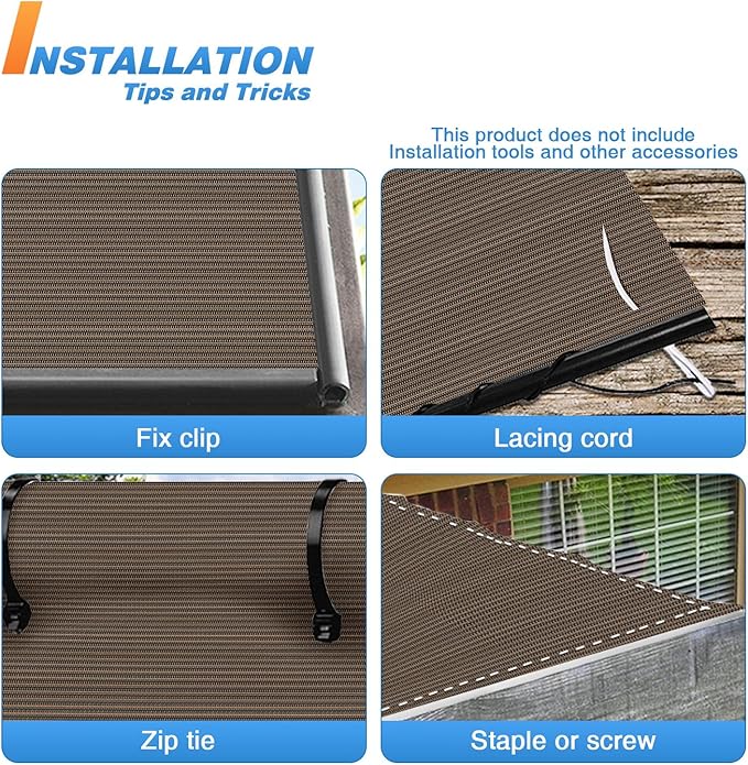 TANG Sun Shade Fabric Roll 8'x114' Shade Cloth for Garden Brown HDPE Mesh Shading Pergola Cover Replacement Canopy, 95% Blockage Sunshades for Outdoor Patio Backyard Plant