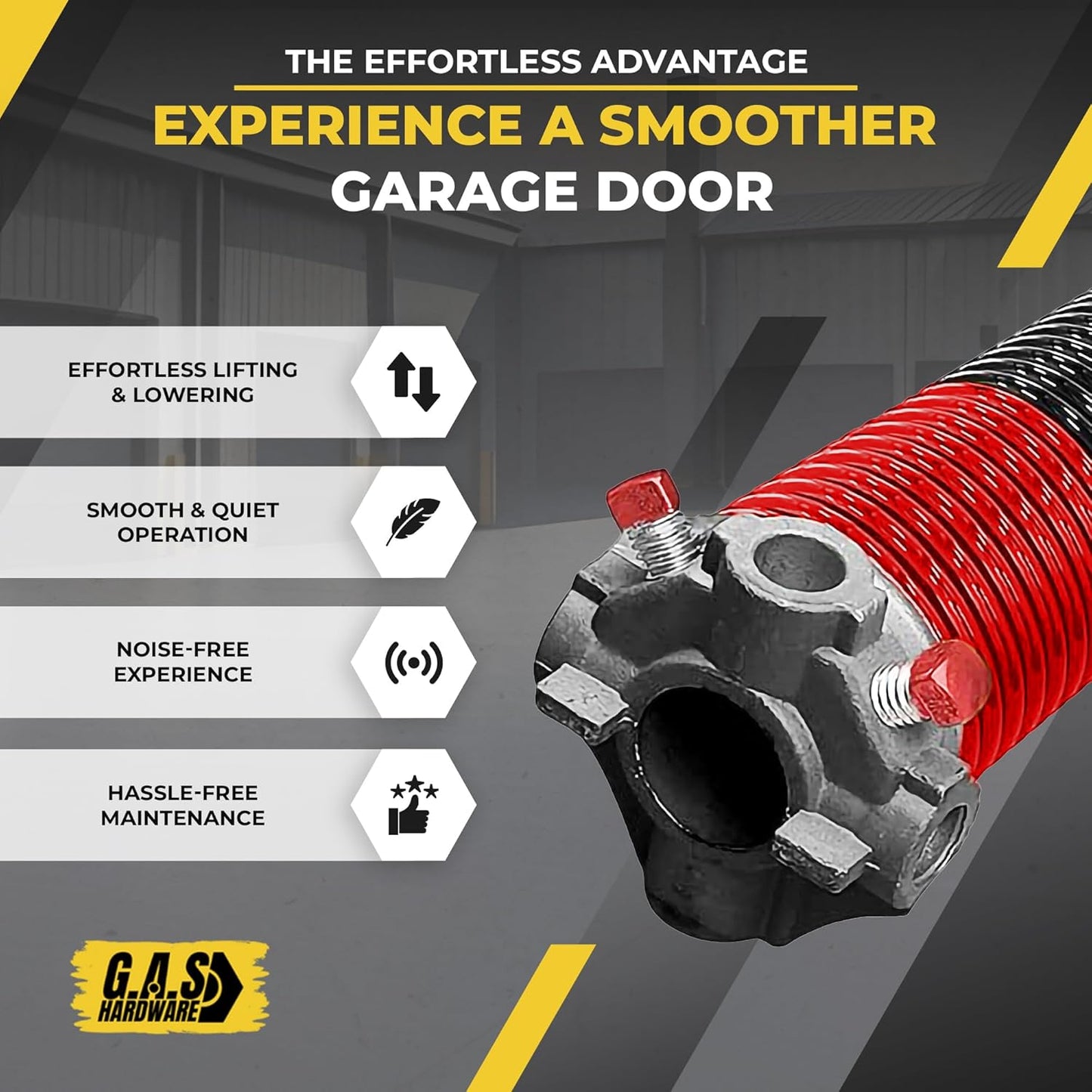 Garage Door Torsion Spring 225x1.75x31 Includes 1” Steel Bearing, Non-Slip Gloves, and Winding Bars for Left and Right Side of Garage Door Precision E-Coating Min. 30,000 Cycles (Pair)