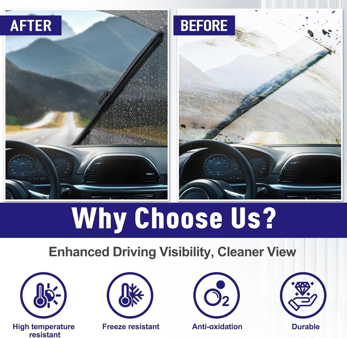 AJK Wiper Blades for Subaru Outback 2015 2016 2017 2018 2019, 2 Piece All Weather OEM Quality Automotive Replacement Windshield Wiper Blades for My Car