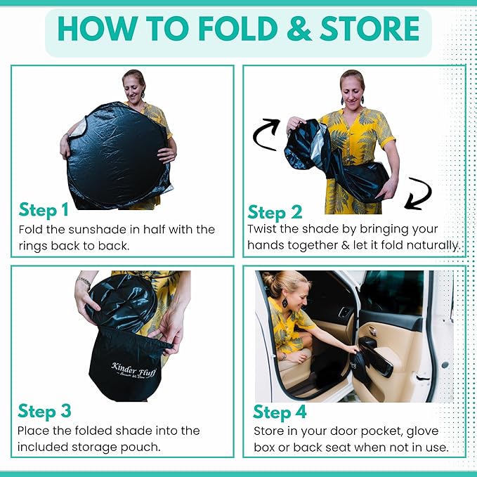 Windshield Sun Shade -Certified 99.87% UVB & 99.02% UVA Car Sun Shade. Award Winning Sunshade - Patented Technology | Compatible for Ford Mustang (2015-2026) | Car Shades by Kinder Fluff
