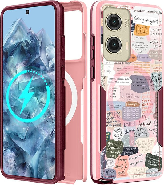 for Moto G Stylus 5G 2024 Case - Compatible with MagSafe Women Girls Cute Magnetic Phone Cover Girly Kawaii Unique Pretty Heavy Duty Shockproof Design for Motorola Moto G Stylus 5G 2024 Cases