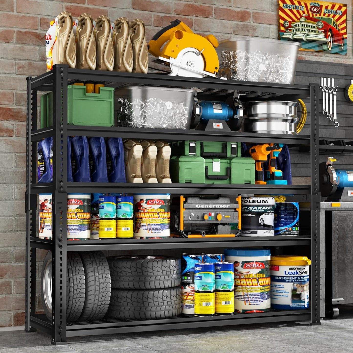 Storage Shelves Heavy Duty, 3 PCS 48" L x 18" W x 72" H Garage Wire Shelving Unit Loads 2800LBS, 5-tier Adjustable Metal Industrial Utility Shelf Rack for Kitchen, Laundry Room, Warehouse, Basement