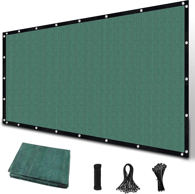 Amagenix 90% Sun Shade Cloth with Grommets, 8' x 16' Pergola Replacement Shade Cover Canopy Privacy Screen for Outdoor Patio Garden, Green (We Customized)