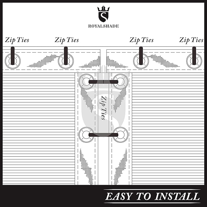Royal Shade Custom Size 5' x 79' Beige Fence Privacy Screen Windscreen Cover Netting Mesh Fabric Cloth - Cable Zip Ties Included (We Make Custom Size)