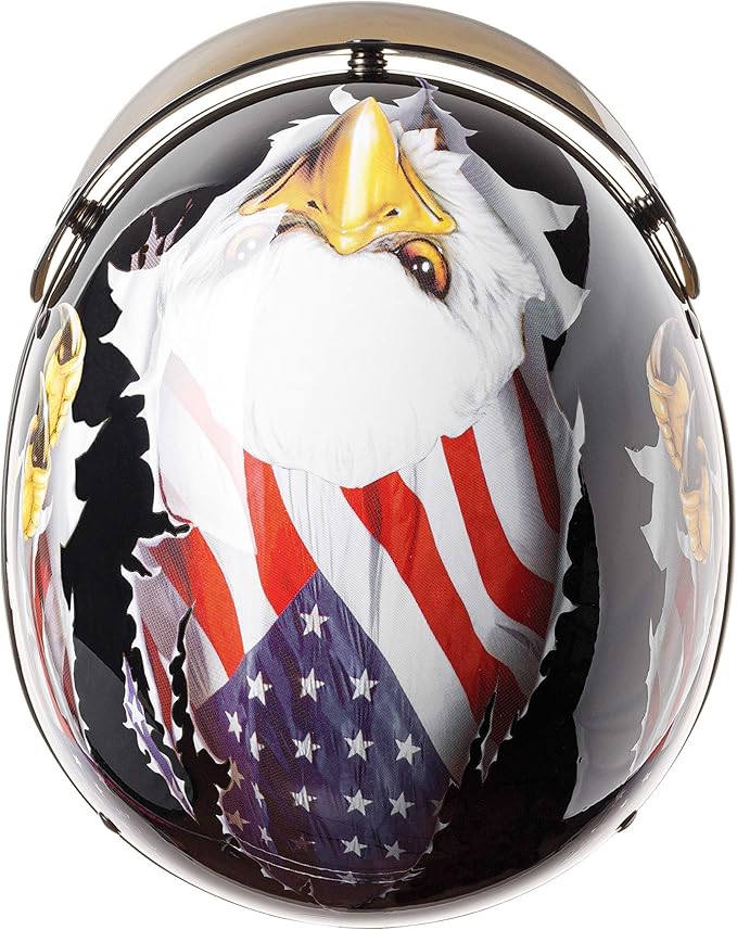 Cartman Cruiser Scooter Motorcycle Half Face Helmet, Patriotic Eagle USA Graphics, DOT Approved for Bike Scooter ATV UTV Chopper, Medium