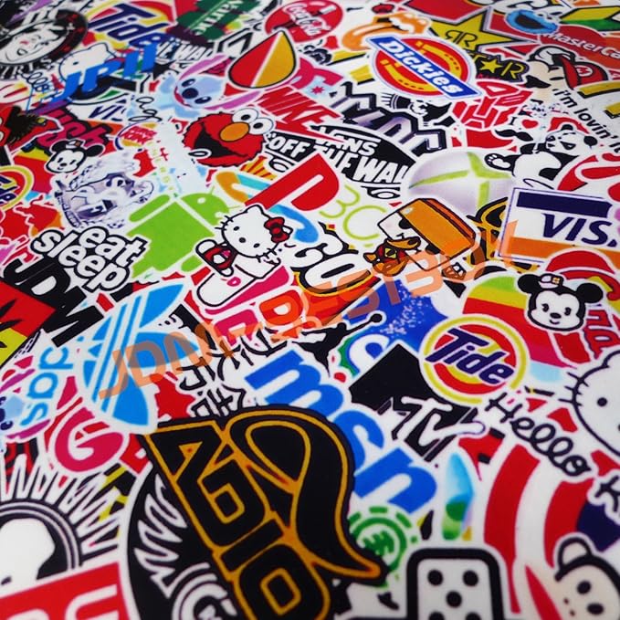 EZAUTOWRAP ES Bomber Hellaflush Anime Cartoon Car Vinyl Wrap Sticker Decal Air Release - 4"X8" (10cm x 20cm) Sample
