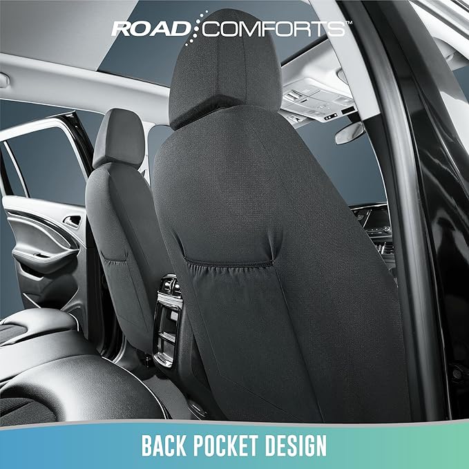 Road Comforts Car Seat Cover, Leather Car Seat Covers, Front Low Back Sport Seat Covers, Airbag Compatible, Universal Fits for Most Cars (Hot Pink