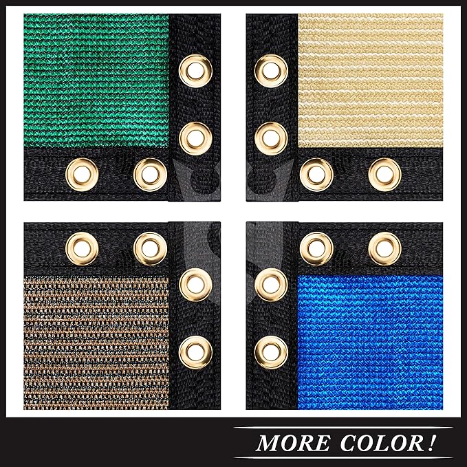Royal Shade Custom Size 6' x 74' Beige Fence Privacy Screen Windscreen Cover Netting Mesh Fabric Cloth - Cable Zip Ties Included (We Make Custom Size)